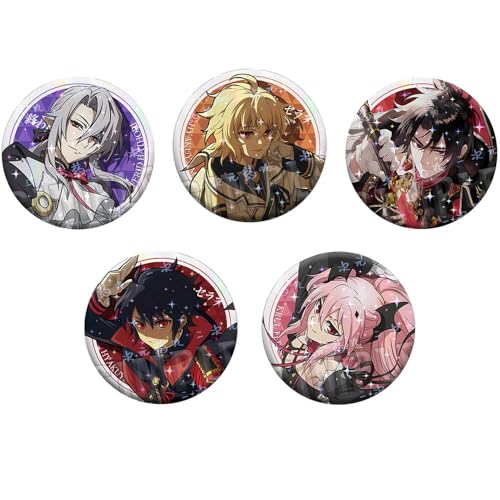 5 Seraphs of End Abzeichen Anime Figures Brosche Seraphs of End Cosplay Badge Pins 58MM von SUJEBRAN