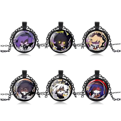6 Set Murders UziDrone Halskette Cartoon Figur Uzi N V J Cyn Cosplay Kostüm Accessoires Murders D Anhänger Schmuck Metall Kette von SUJEBRAN