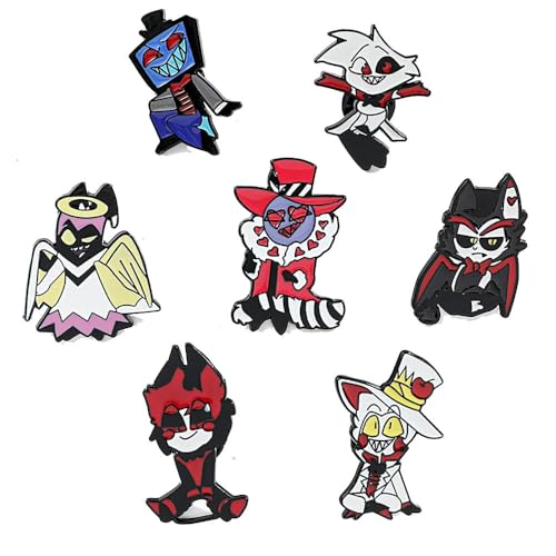 7 Hazbins Alastor Hotels Abzeichen Cartoon Figures Brosche AngelDust Alastor Cosplay Badge Pins von SUJEBRAN