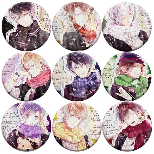 9 Diaboliks Lover Abzeichen Anime Figures Brosche Diaboliks Lover Cosplay Badge Pins 58MM von SUJEBRAN