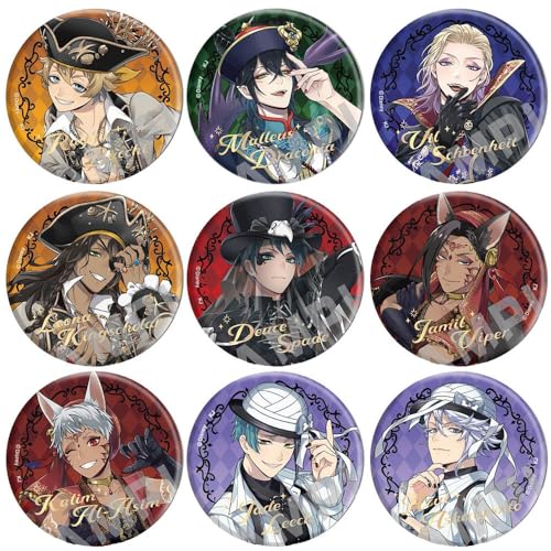 9 Twisted Wonderlands Figur Abzeichen 58MM Anime Twisted Wonderlands Figures Brosche Pins Tasche Badges Deko Set von SUJEBRAN