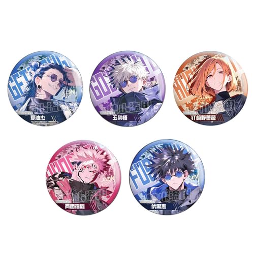 JJKS Buntes Abzeichen Anime Figure Cosplay Brosche JJKS Badge Pins 75MM 5 Pack von SUJEBRAN
