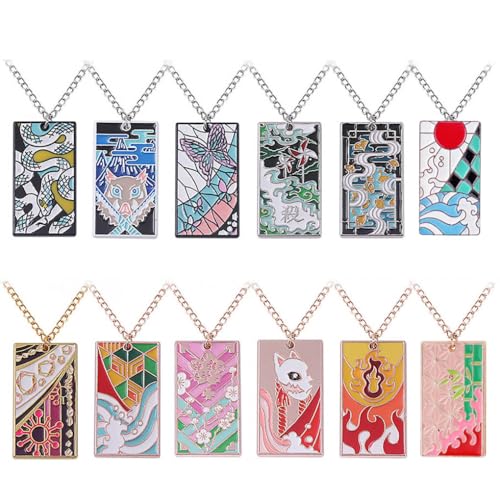 SUJEBRAN 12 Ghost Slayers Halskette Anime Figur Cosplay Kostüm Accessoires Ghost Slayers Anhänger Schmuck Kette von SUJEBRAN