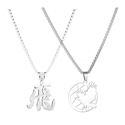 SUJEBRAN 2 Haikyus Logo Halskette Anime Figur Cosplay Kostüm Accessoires Haikyus Anhänger Schmuck Metall Kette von SUJEBRAN