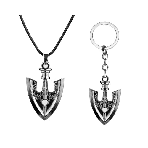 SUJEBRAN 2 Pack JoJoAdventure Cosplay Halskette Schlüsselanhänger Anime JoJoAdventure Anhänger Schmuck Set (B) von SUJEBRAN
