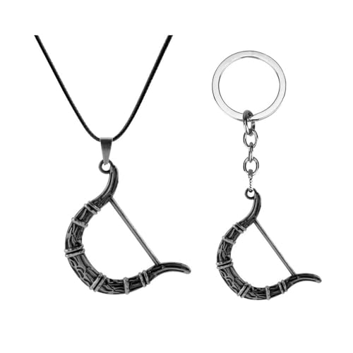 SUJEBRAN 2 Pack JoJoAdventure Cosplay Halskette Schlüsselanhänger Anime JoJoAdventure Anhänger Schmuck Set (C) von SUJEBRAN