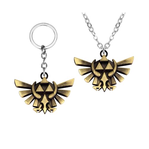 SUJEBRAN 2 Pack Zaleldas Cosplay Halskette Schlüsselanhänger Spiel Zaleldas Anhänger Schmuck Set (B) von SUJEBRAN