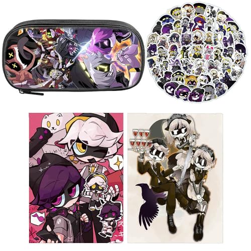 SUJEBRAN 3 Murders UziDrone Federtasche Buch Aufkleber, Cartoon Murders UziDoorman Federmäppchen Notizbuch 100-Stikcers Merch, Vollfarbiges Schreibwaren Set (Multicolor04) von SUJEBRAN