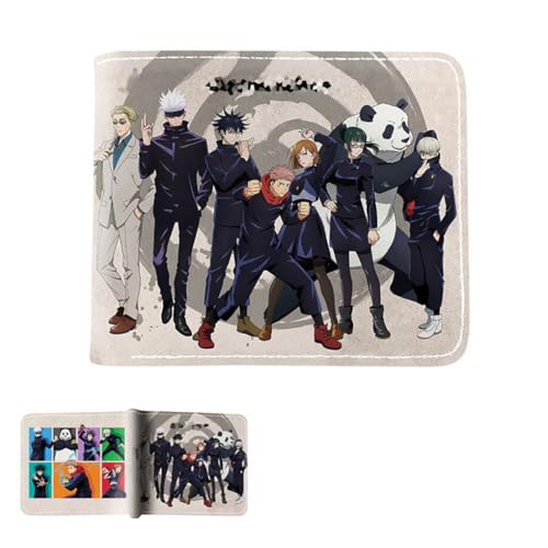 SUJEBRAN JJKS Geldbörse PU Leder Kartenhalter Multicard Münz Geldbörse Anime JJKS Poster Brieftasche Portemonnaie (2) von SUJEBRAN