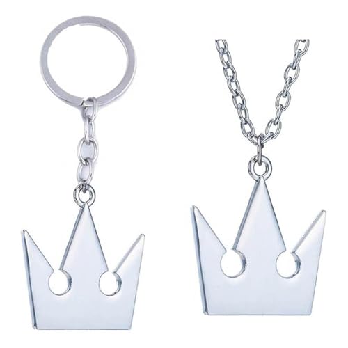 SUJEBRAN Kingdoms Hearts Sora Cosplay Halskette Schlüsselanhänger 2 Pack Kingdoms Hearts Anhänger Schmuck (Silver-2S) von SUJEBRAN