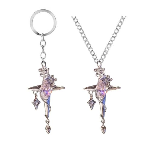 Love Deepspace ShengXingHui Cosplay Halskette Schlüsselanhänger 2 Pack ShengXingHui Stern Edelstein Anhänger Schmuck (Silver-2S) von SUJEBRAN