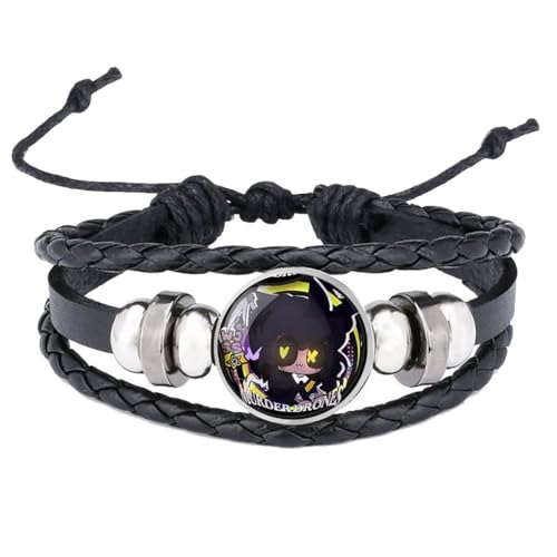 SUJEBRAN Murders UziDrone Leder Armband Mehrlagiges Gewebtes Vintage Armbänder Verstellbare Länge Leder Armreif Schmuck (06) von SUJEBRAN
