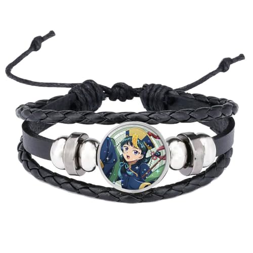 SUJEBRAN Tagebücher der Apothekerin Leder Armband Mehrlagiges Gewebtes Vintage Armbänder Anime Verstellbare Länge Leder Armreif Schmuck (01) von SUJEBRAN