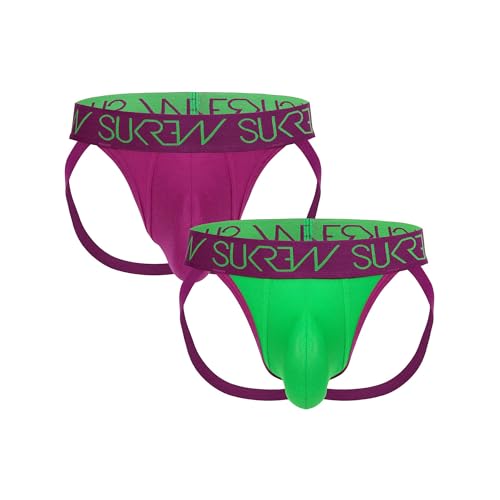SUKREW - Männer Unterwäsche - Jockstrap Vorteilspack 1x Deep Purple + 1x Verdant Green - Größe XXL SUKREW - Männer Unterwäsche - Jockstrap Vorteilspack 1x Deep Purple + 1x Verdant Green - Größe XXL von SUKREW