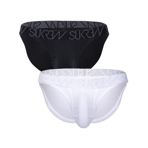 SUKREW - Männer Slip Unterwäsche - Tanga Vorteilspack 1x Black + 1x White - Größe M von SUKREW