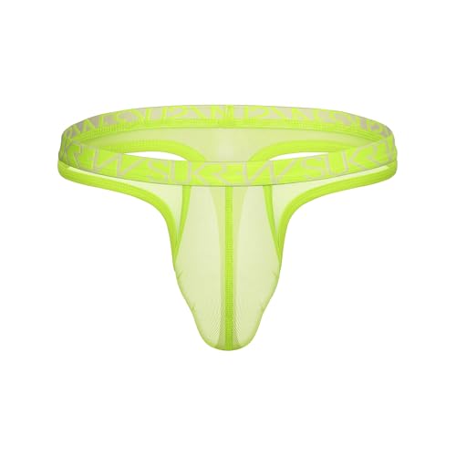SUKREW - Männer Thongs Unterwäsche - Sheer Low-Rise Thong Acid Yellow - 1x Größe M von SUKREW