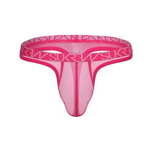 SUKREW - Männer Thongs Unterwäsche - Sheer Low-Rise Thong Electric Pink - 1x Größe S von SUKREW