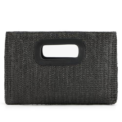 SUKUTU Clutch Handtaschen für Frauen Top Handle aus gewebtem Stroh Clutch Geldbörse Schulter Umhängetasche Sommer Raffia Tasche von SUKUTU