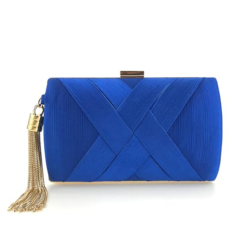 SUKUTU Damen Abend Clutches Tasche Satin Hochzeit Party Abendtasche Quaste Anhänger Cocktail Prom Handtaschen von SUKUTU