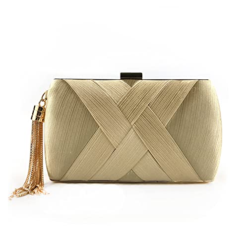 SUKUTU Damen Abend Clutches Tasche Satin Hochzeit Party Abendtasche Quaste Anhänger Cocktail Prom Handtaschen von SUKUTU