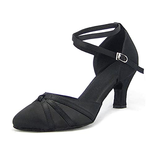SUKUTU Damen-Spitzenschuhe für Tanz, Satin-Tanzschuhe für Lateinamerikanische Tänze, Salsa, Tango und Gesellschaftstanz mit hohen Absätzen. von SUKUTU