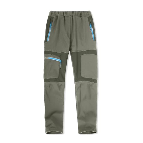 SUKUTU Kinder-Outdoor-Softshellhose Herbst- und Winterwanderhose Jungen und Mädchen Fleece gefütterte warme Schneewanderhose von SUKUTU