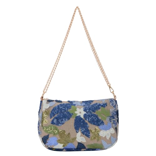 SUKUTU Pailletten Stickerei Floral Kette Umhängetasche Damen Clashing Abendtasche von SUKUTU