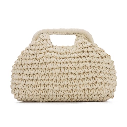 SUKUTU Stroh Knödel Kupplung Geldbörse,Sommer Urlaub Strand Crossbody Tasche für Frauen,Raffia Wicker Rattan Woven Clutch von SUKUTU