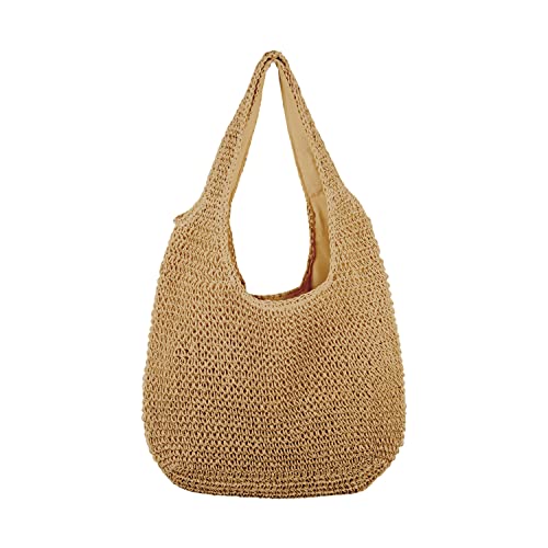 SUKUTU Frauen Große Stroh Rattan Strandtasche Hobo Handtaschen Griff Sommer Handgewebte Stroh Geldbörse von SUKUTU