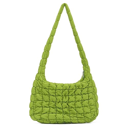 SUTUKU Große Puffer Tote Bag für Frauen Nette gesteppte Geldbörse Crossbody Puffy Handtasche Baumwolle gepolsterte Umhängetasche von SUKUTU