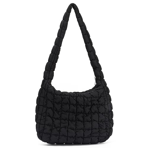 SUKUTU Große Puffer Tote Bag für Frauen Nette Gesteppte Geldbörse Crossbody Puffy Handtasche Baumwolle gepolsterte Umhängetasche von SUKUTU