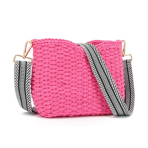 SUTUKU Stroh Gewebt Umhängetasche für Frauen Sommer Strand Tote Tasche Crossbody Handtasche Satchel Kette Geldbörse von SUKUTU