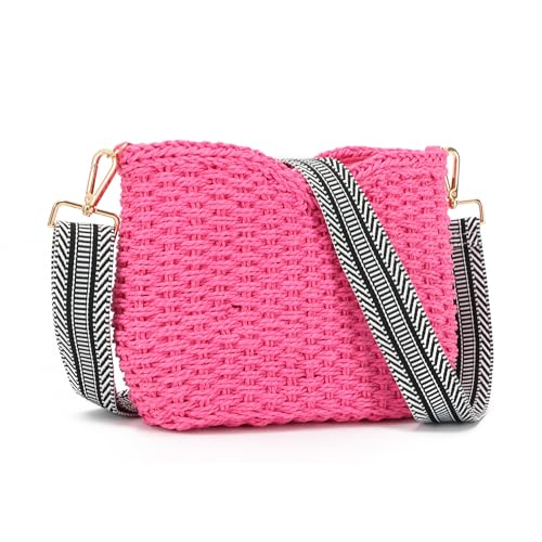 SUKUTU Stroh Gewebt Umhängetasche für Frauen Sommer Strand Tote Tasche Crossbody Handtasche Satchel Kette Geldbörse von SUKUTU