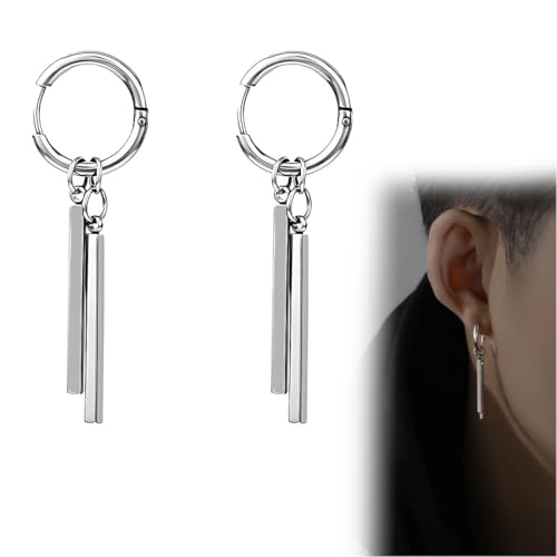 1 Paar Silber Ohrringe Hängend Creolen Damen, Kleine Ohrringe leichte Hängende Barren Ohrringe Anhänger Ohrringe Schmuck Creolen Ohrringe Hängend Damen Schmuckgeschenke von SULIUDAJI