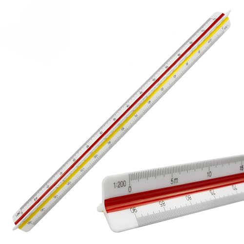 SULIUDAJI 1 Stück Maßstab Lineal Dreikant, 30 cm, 1:100-1:500, Plastik, Kunststoff, Ideal für Architekten, Technische Zeichner SULIUDAJI 1 Stück Maßstab Lineal Dreikant, 30 cm, 1:100-1:500, Plastik, Kunststoff, Ideal für Architekten, Technische Zeichner von SULIUDAJI