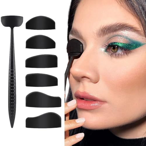 1-teiliges Eyeliner-Set, 6-in-1-Lidschattenstempel aus Silikon, schnelles Augen-Make-up-Tool für Anfänger, Lazy-Lidschatten-Fixierstift, Lidschatten- und Eyeliner-Applikator für Frauen und Mädchen von SULIUDAJI