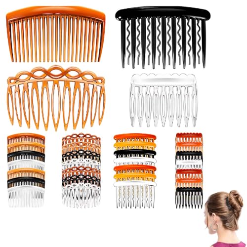 16 Stück Haarkamm Zum Stecken Steckkamm Haare French Side Combs Small Kunststoff Seite Haar Twist Kamm Steckkämme Französisch Twist Kamm Haar Clips Mit Zähnen Für Haarzubehör Frauen Mädchen von SULIUDAJI
