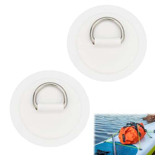 2 D-Ring Patch Kajak D-Ring Pad Paddleboard Zubehör für PVC Schlauchboot Kanu Floß Beiboot Kajak Surfbrett, Kein Kleber von SULIUDAJI