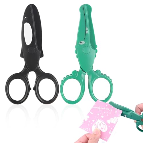 2 Stück Kinderschere Bastelschere Kinder Sicherheit Schere, Kinderschere Vorschule Training Kinder gezackte Schere, Zick-Zack-Schere Kinderschere, Kinder gezackte Schere, Zick-Zack-Schere von SULIUDAJI