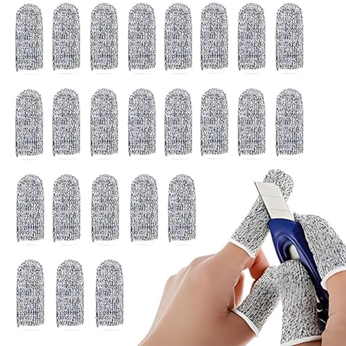 24 PCS Fingerlinge,Wiederverwendbare Fingerlinge Rutschfeste Fingerschützer Schnittfester Fingerhandschuh Fingerschutz für Gärten Küchen Skulpturen fingerlinge fingerschutz fingerlinge verband(Grau) von SULIUDAJI