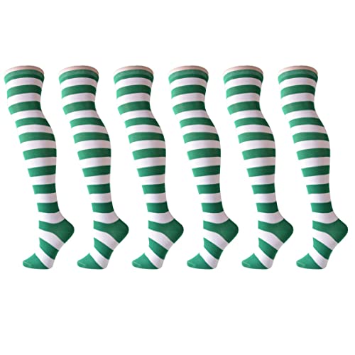 3 Paires Femme à Rayures Chaussettes Cuisse Hautes Au Dessus du Genoux Sport Chaussettes Longue von SULIUDAJI