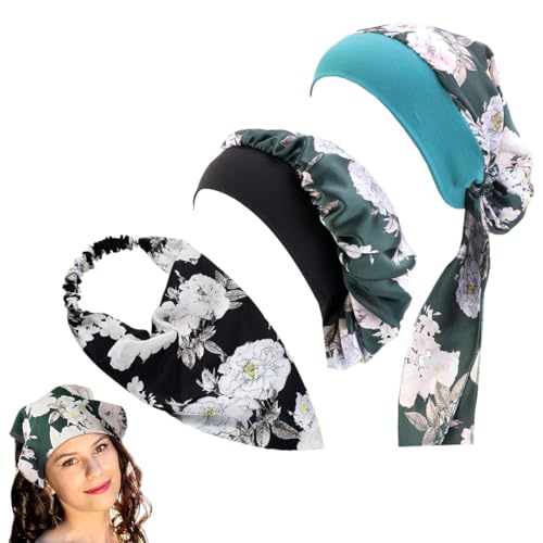 3 Stück chemo hut,Bambus Chemo Kopftuch für Frauen mit Haarausfall, Krebspatienten Kopfbedeckung Turban in Versiegelter Verpackung,Kopfbedeckung für Damen Schlaf Beanie Kopftuch für kahle Wickel von SULIUDAJI