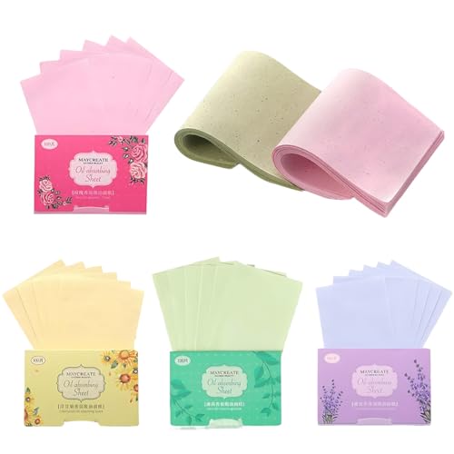 4 Stück Gesichts-Löschpapier Grüntee Ölabsorbierende Blätter für Männer Frauen 400 Stück Gesichtsöl Blotting Paper, Gesicht Blotting-Papiere Face Oil Blotting Papers Öl-Löschpapier blotting pape von SULIUDAJI