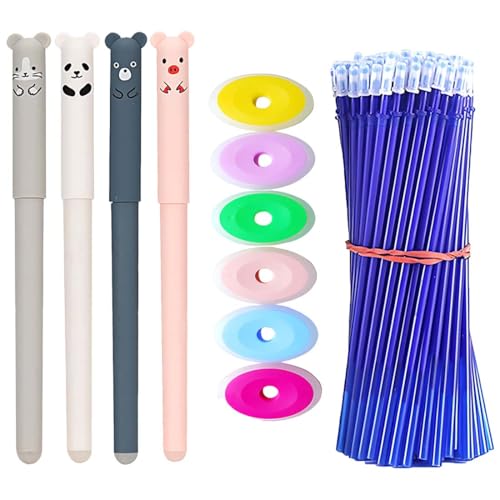 4 Stück Radierbarer Kugelschreiber, 0.35mm Gel Stift mit 20 Minen und 6 Radiergummis Kawaii Cartoon Löschbarer Stift Kugelschreiber Radierbarer Set für Studenten, Schule Bürobedarf 4 Stück Radierbarer Kugelschreiber, 0.35mm Gel Stift mit 20 Minen und 6 Radiergummis Kawaii Cartoon Löschbarer Stift Kugelschreiber Radierbarer Set für Studenten, Schule Bürobedarf von SULIUDAJI