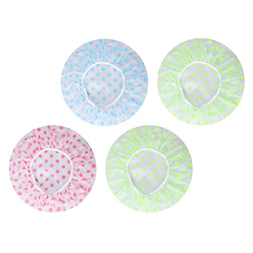 4 Stücke Elastische Duschhaube Wiederverwendbare Wasserdichte Duschhauben Kunststoff Duschkappe für Mädchen Frauen Dusche Spa Salon Hauptgebrauch von SULIUDAJI