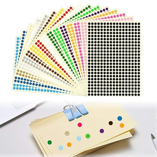 4160 Stück Klebepunkte Runde Punktaufkleber Etiketten,Bunte Selbstklebende Klebepunkte Aufkleber 8mm Runde Punktaufkleber 16 Farben Kleine Farbkodierung Etiketten Markierungspunkte zum Beschriften von SULIUDAJI