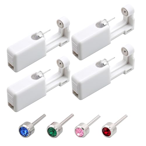 4er-Pack Piercing-Pistole, steriles, sicheres, steriles Piercing-Set, schmerzfreies Selbst-Piercing-Werkzeug mit Bolzen, Ohr-Piercing-Selbst-Piercing-Set für Mädchen, Frauen, Männer von SULIUDAJI