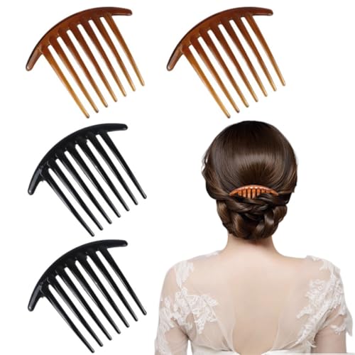 4er-Set Haarkämme mit 7 Zähnen, Kunststoff-Seitenkamm, französischer Kamm, Klauenkamm, Damen-Haarschmuck, Haarspangen für Damen und Mädchen 4er-Set Haarkämme mit 7 Zähnen, Kunststoff-Seitenkamm, französischer Kamm, Klauenkamm, Damen-Haarschmuck, Haarspangen für Damen und Mädchen von SULIUDAJI