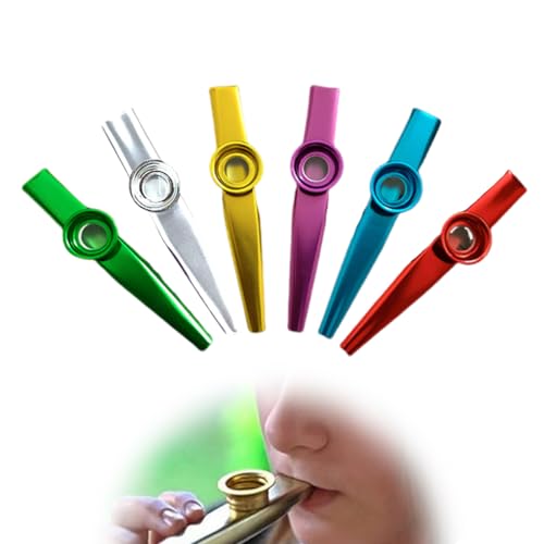 6Pcs Metall Kazoo,Membran Instrument, Kazoo Membran Musikinstrumente,Metall Kasu Instrument Kazoo Gitarre Begleiter Kazoo für Kinder Party Favors Geschenke und Musikliebhaber Anfänger kazoo kazoo von SULIUDAJI