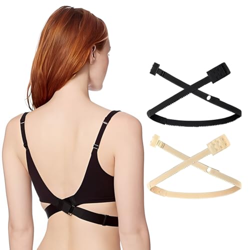 Low Back Bra Conversion Straps, 2er-Pack umwandelbare BH-Träger, BH-Konverter für den tiefen Rücken, verstellbare rückenfreie BH-Trägerverlängerungen für Party-rückenfreie Kleider von SULIUDAJI